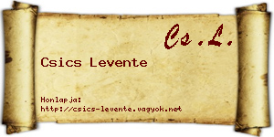 Csics Levente névjegykártya